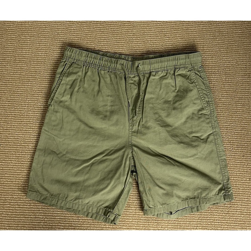 H&M Men Regular Fit drawstring Green shorts size M Cotton, Pockets